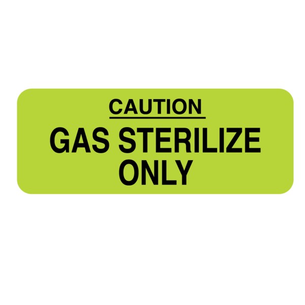 Nevs Caution Gas Sterilize Only 7/8" x 2-1/4" Flr Chart w/Black CS-0588 - main